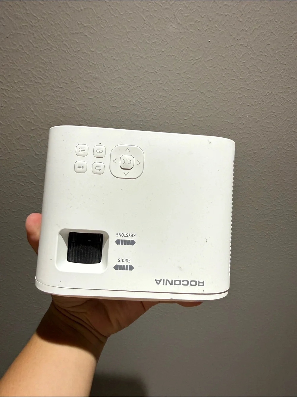 Compact White Portable Projector